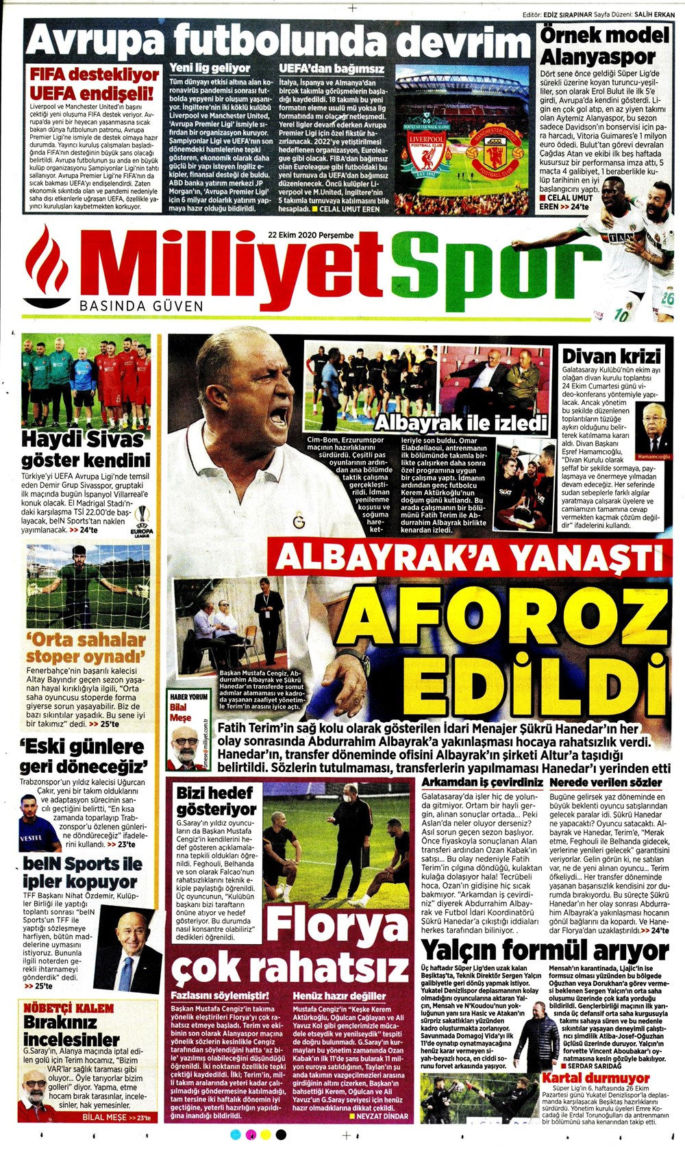 22 Ekim spor manşetleri | 22 Ekim spor gazetesi sayfaları 18