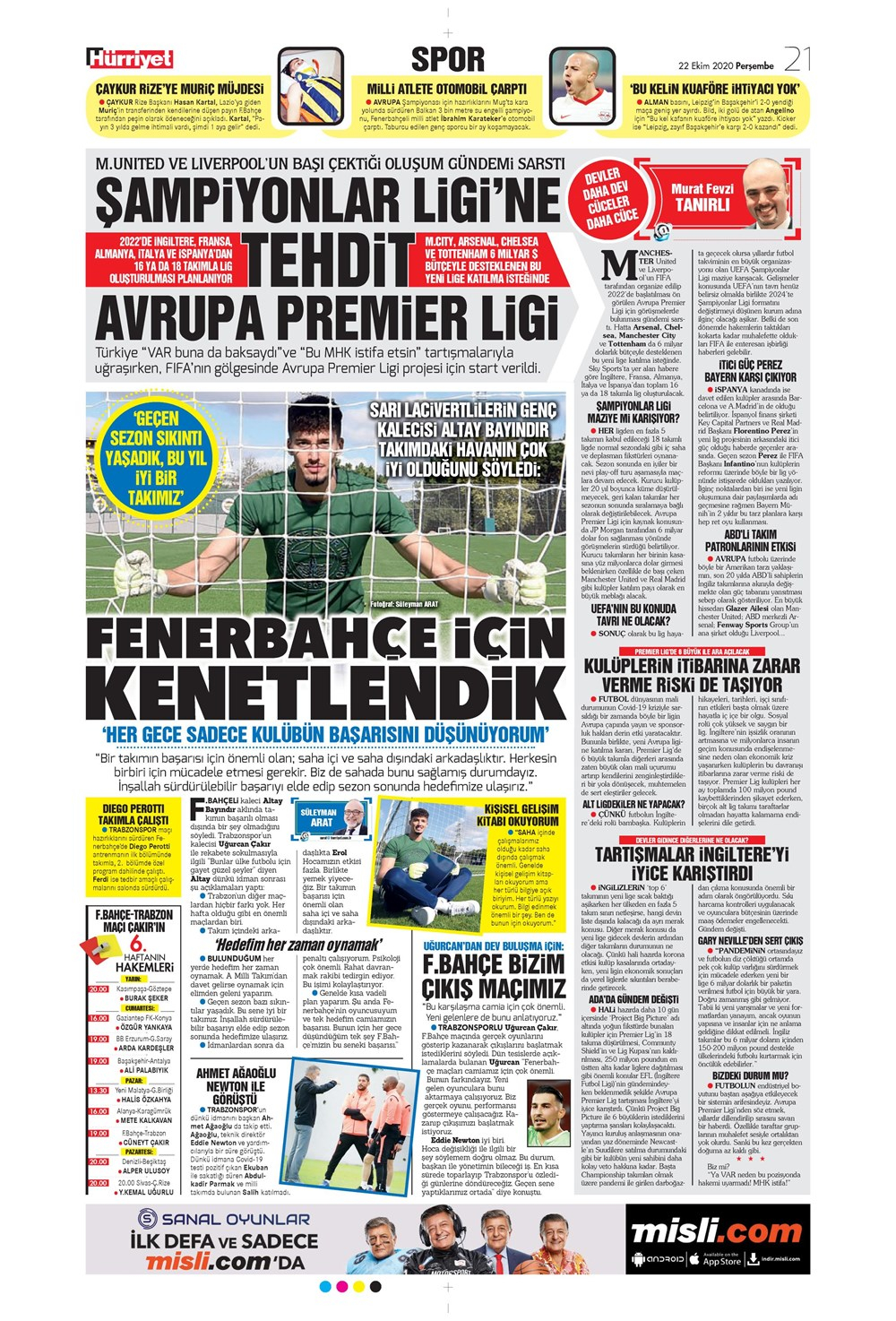 22 Ekim spor manşetleri | 22 Ekim spor gazetesi sayfaları 7