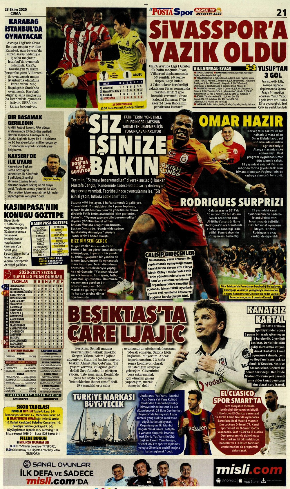 23 Ekim spor manşetleri | 23 Ekim spor gazetesi sayfaları 14