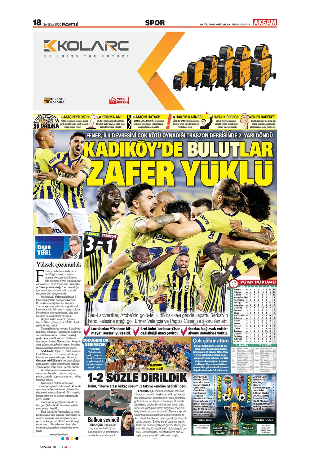 26 Ekim spor manşetleri | 26 Ekim 2020 spor gazetesi sayfaları 14