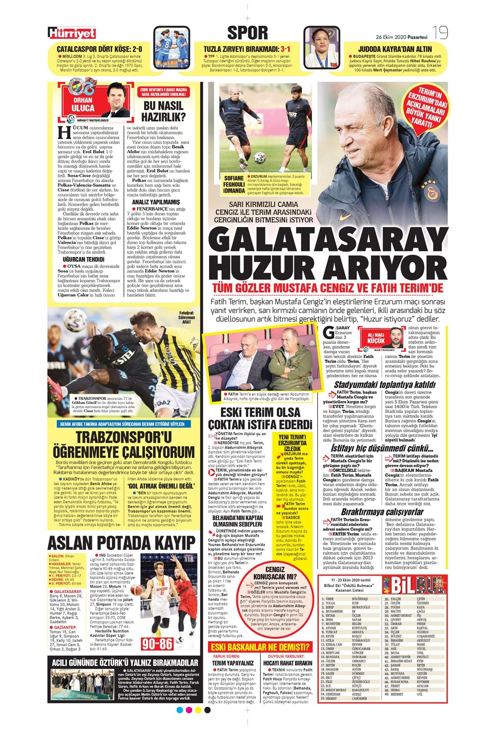 26 Ekim spor manşetleri | 26 Ekim 2020 spor gazetesi sayfaları 16