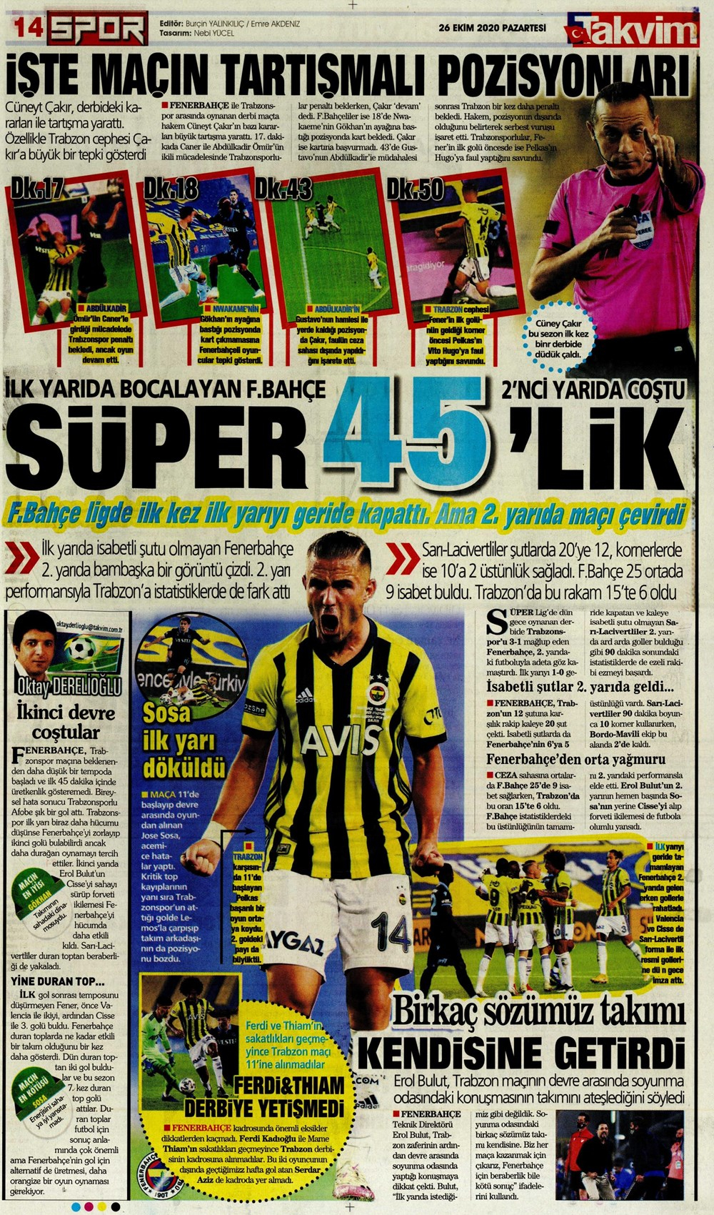 26 Ekim spor manşetleri | 26 Ekim 2020 spor gazetesi sayfaları 19