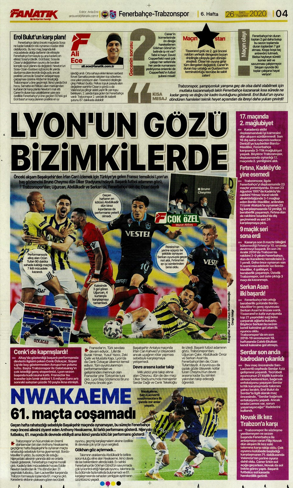 26 Ekim spor manşetleri | 26 Ekim 2020 spor gazetesi sayfaları 28