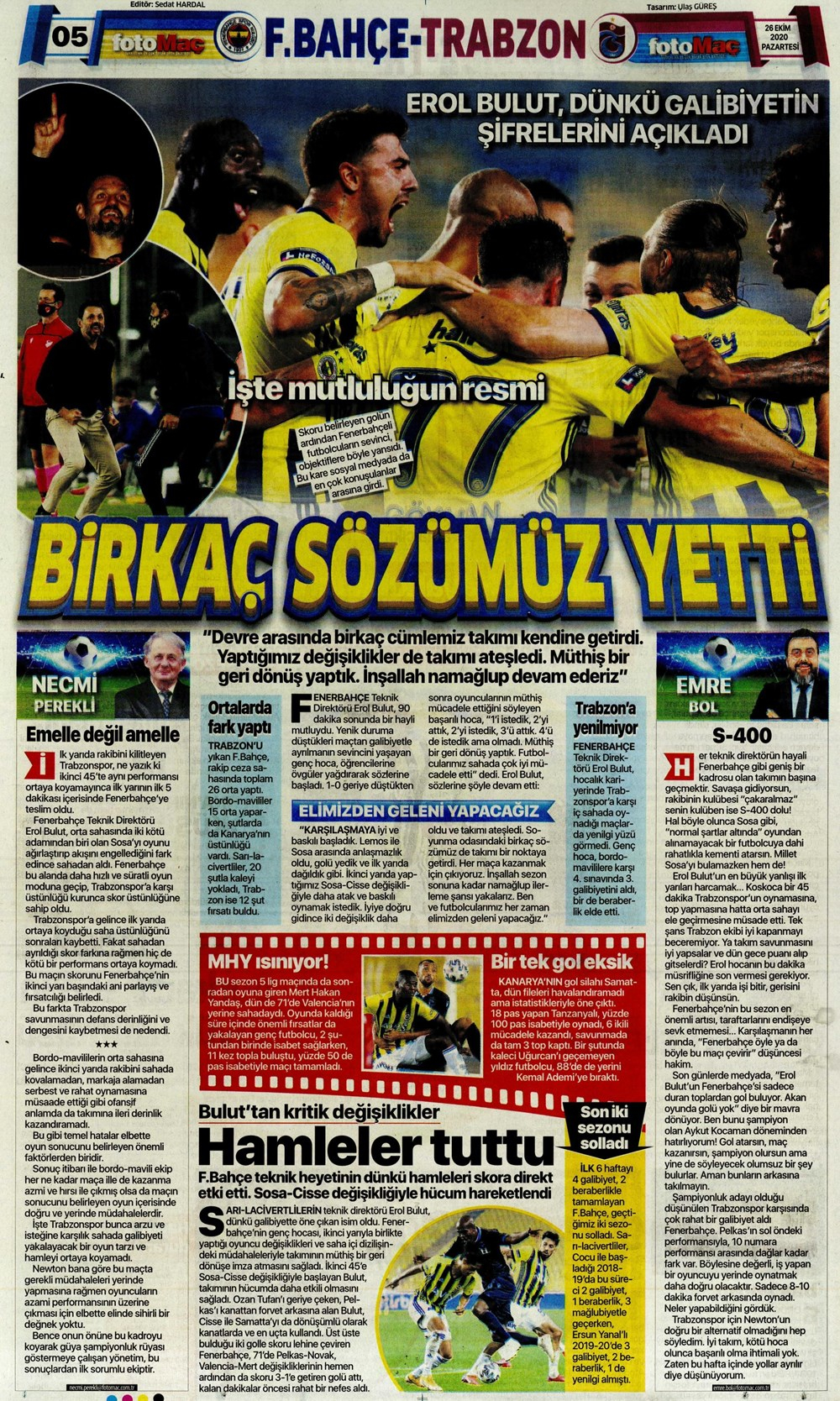 26 Ekim spor manşetleri | 26 Ekim 2020 spor gazetesi sayfaları 30