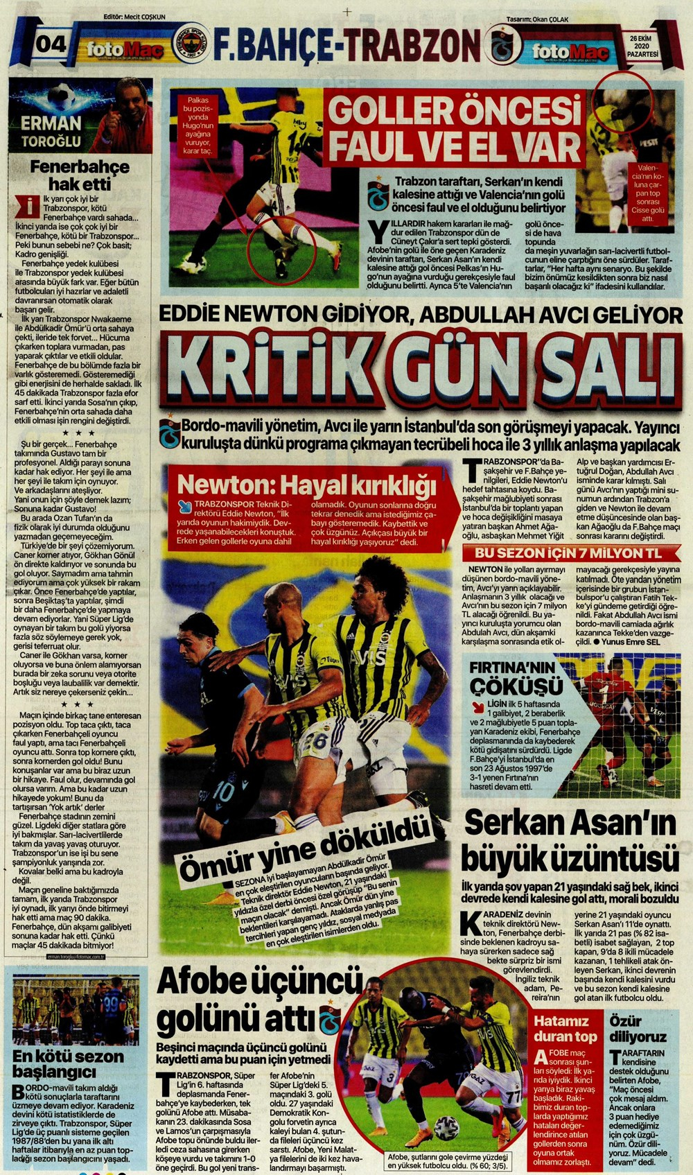 26 Ekim spor manşetleri | 26 Ekim 2020 spor gazetesi sayfaları 32