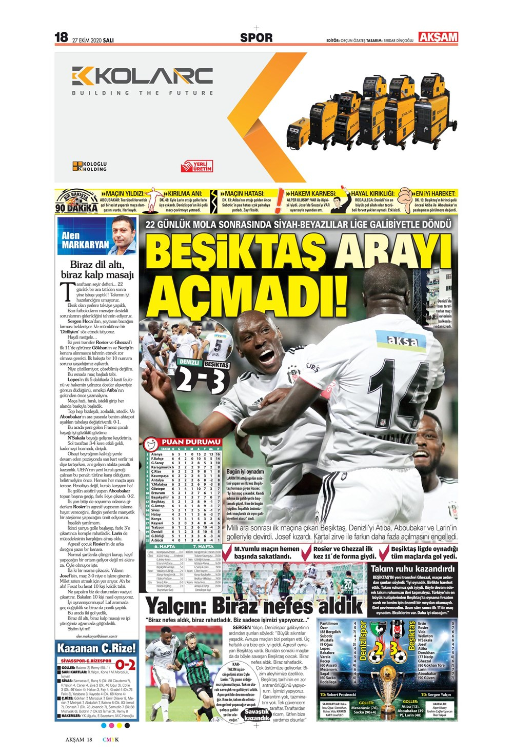 27 Ekim spor manşetleri | 27 Ekim spor gazetesi sayfaları 10