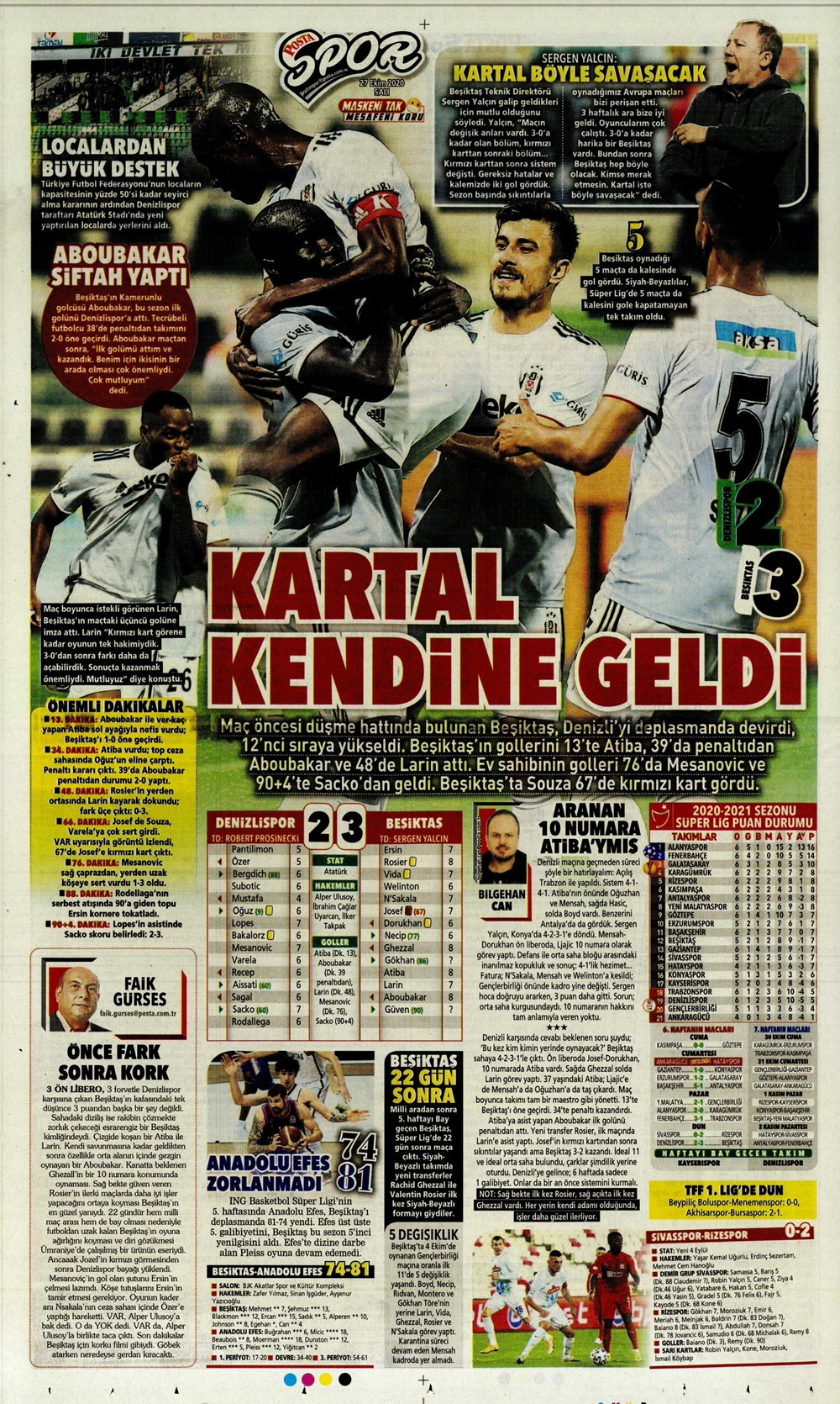 27 Ekim spor manşetleri | 27 Ekim spor gazetesi sayfaları 14