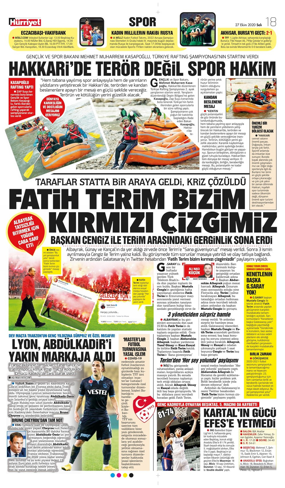 27 Ekim spor manşetleri | 27 Ekim spor gazetesi sayfaları 16