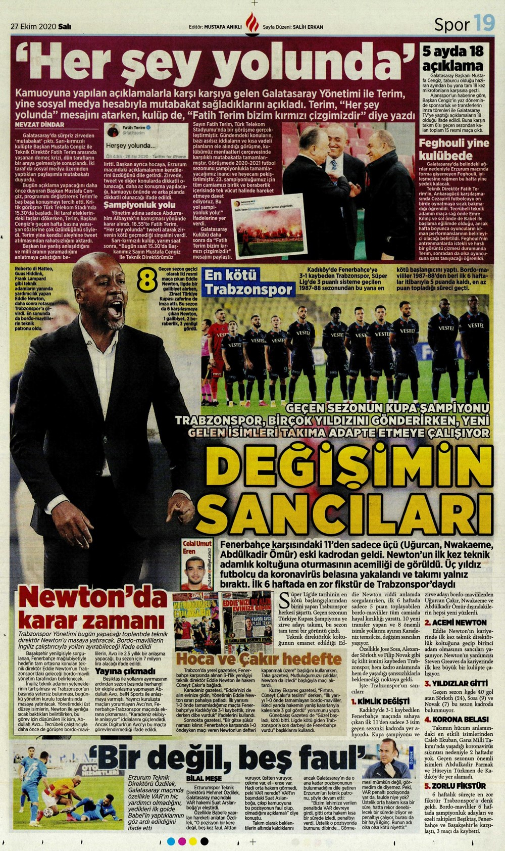 27 Ekim spor manşetleri | 27 Ekim spor gazetesi sayfaları 24