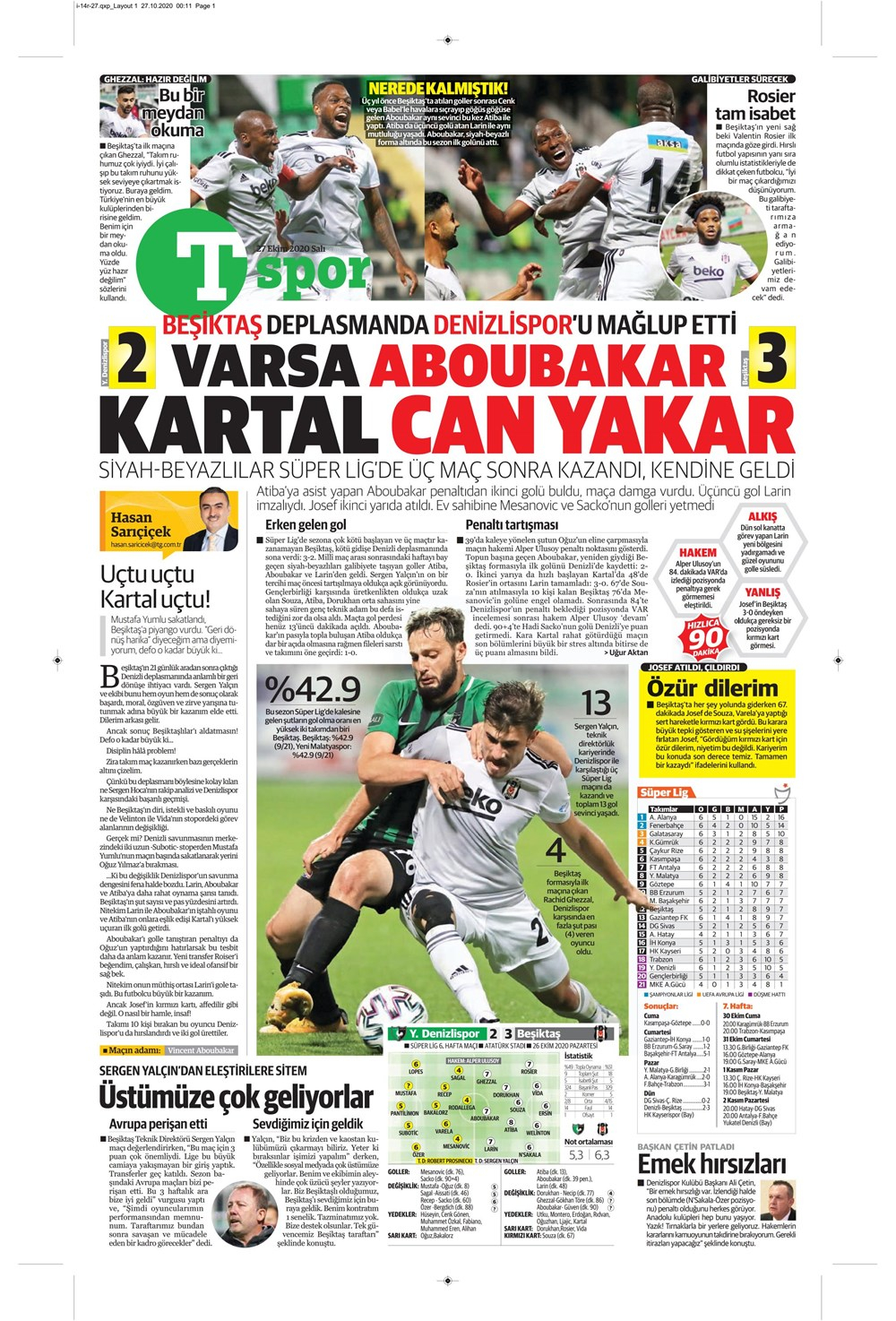 27 Ekim spor manşetleri | 27 Ekim spor gazetesi sayfaları 5