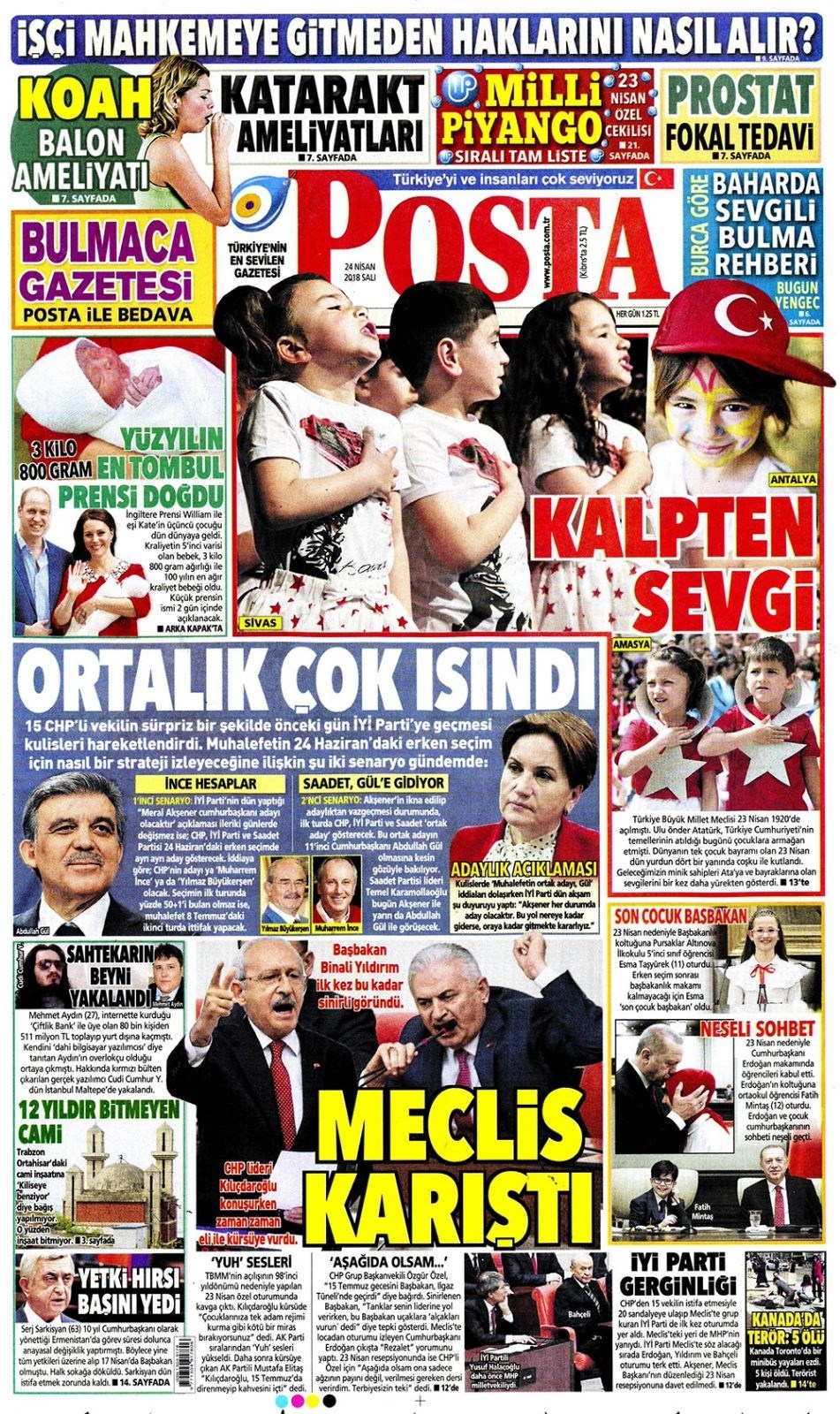 Gazete manşetleri 24 Nisan 2018 - Sabah, Habertürk, Sözcü, Hürriyet 10