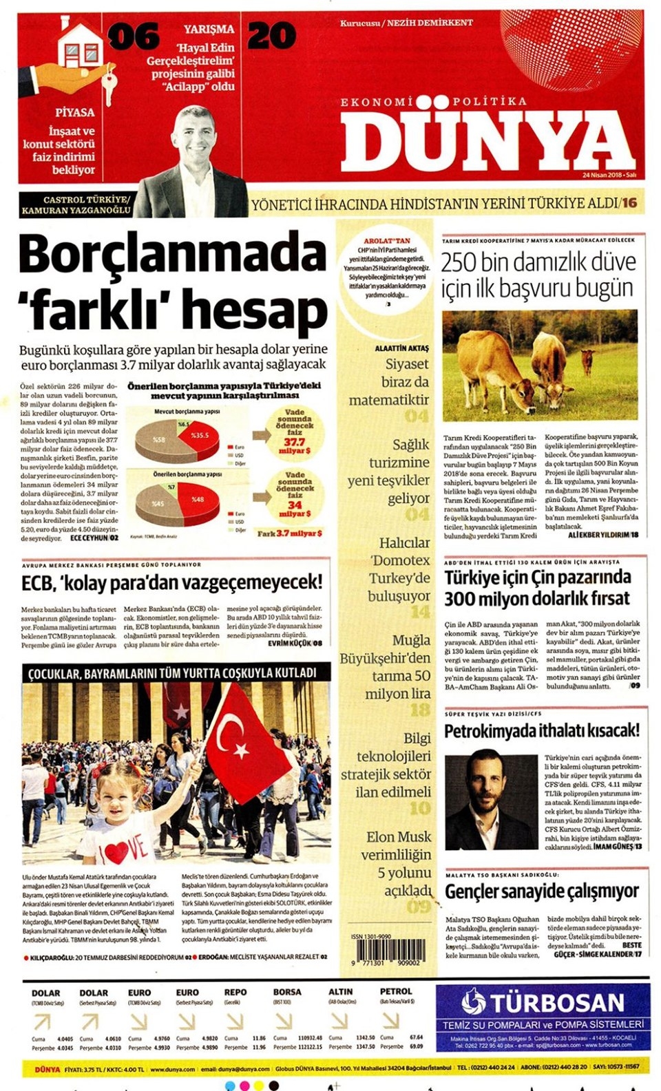 Gazete manşetleri 24 Nisan 2018 - Sabah, Habertürk, Sözcü, Hürriyet 11