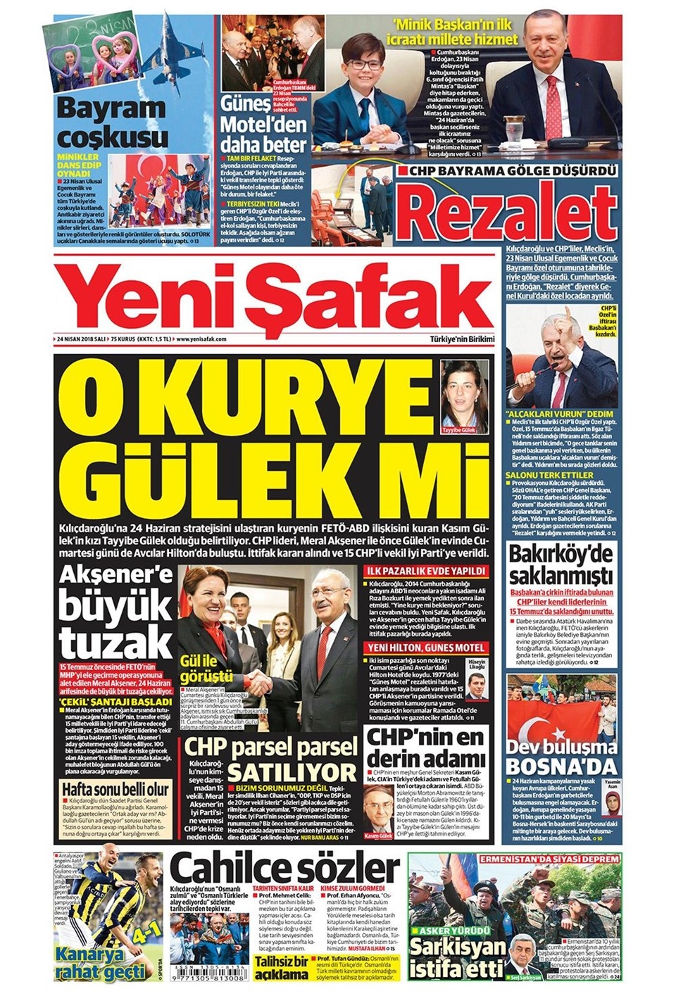 Gazete manşetleri 24 Nisan 2018 - Sabah, Habertürk, Sözcü, Hürriyet 17