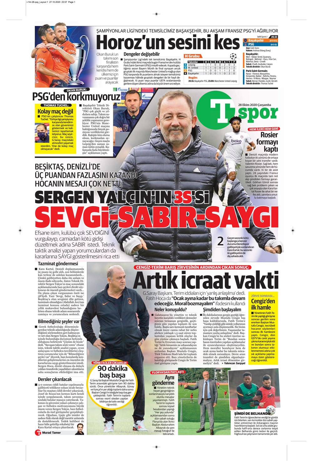 28 Ekim spor manşetleri | 28 Ekim spor gazetesi sayfaları 9