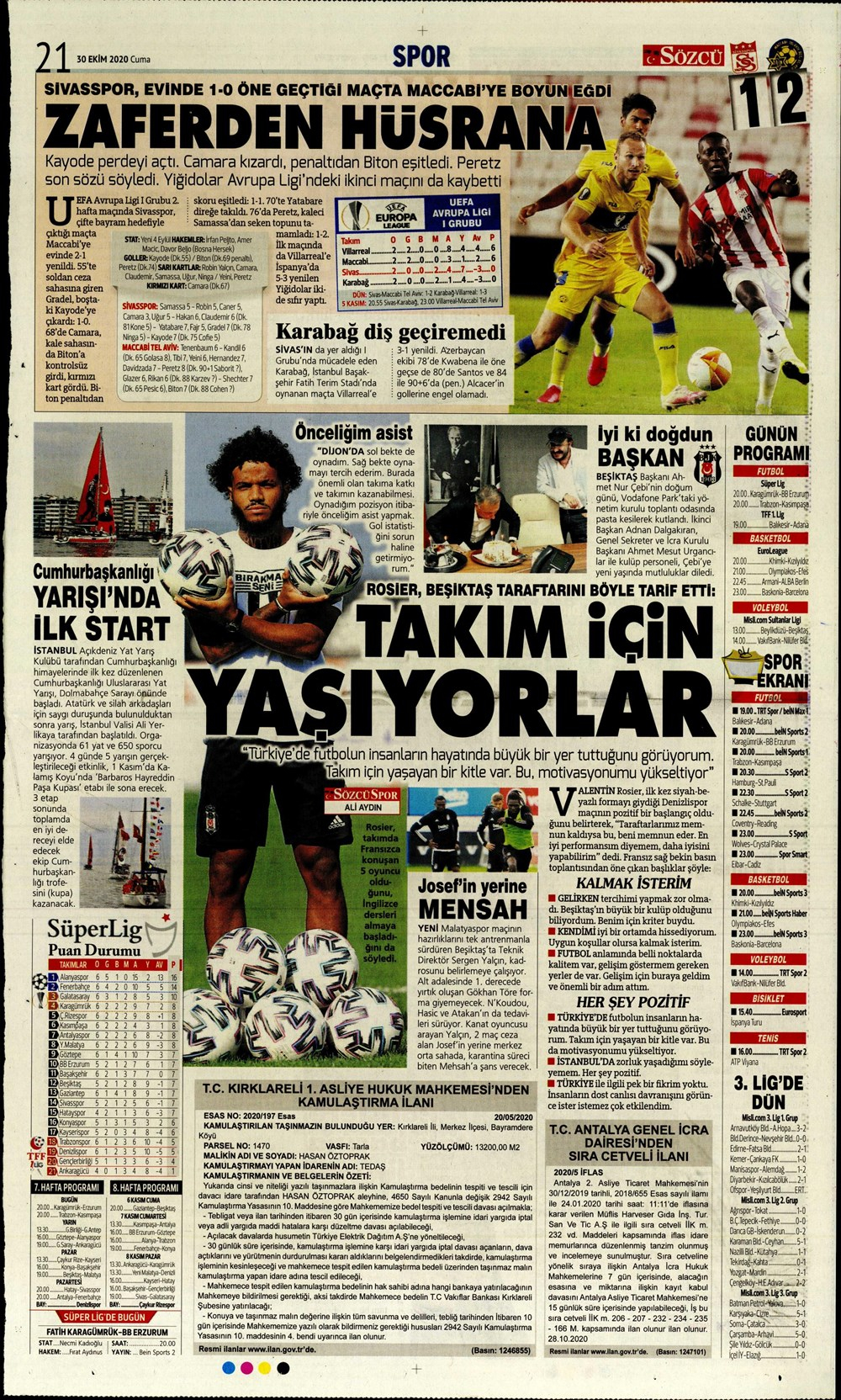 30 Ekim spor manşetleri | 30 Ekim spor gazetesi sayfaları 9