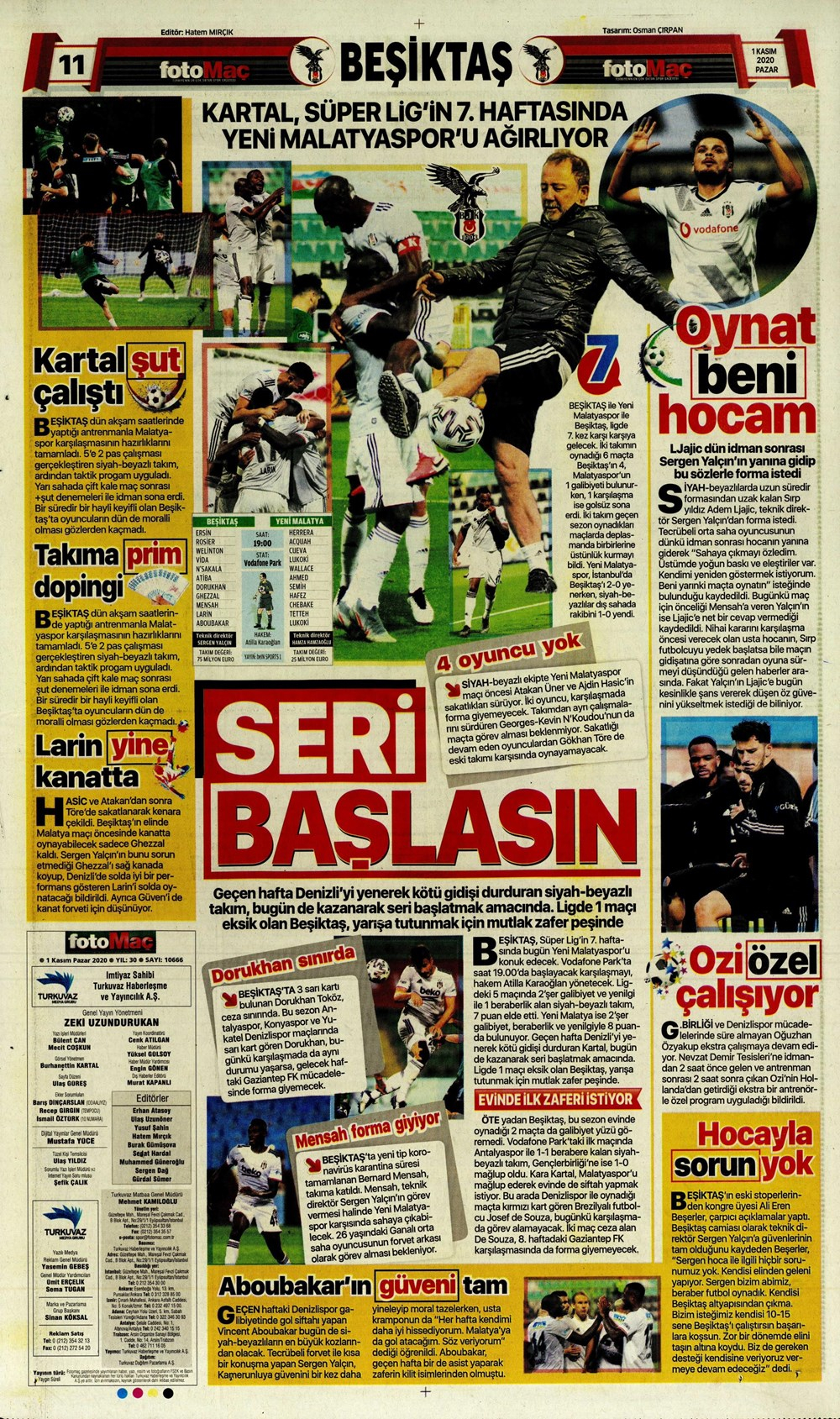 1 Kasım spor manşetleri | 1 Kasım spor gazetesi sayfaları 11