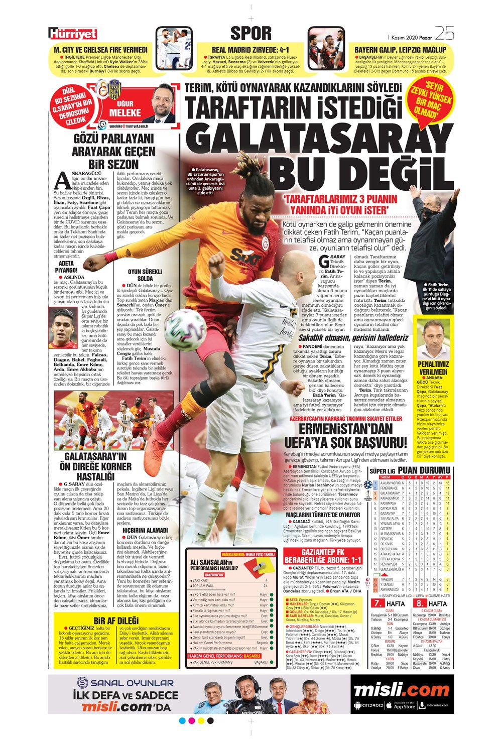 1 Kasım spor manşetleri | 1 Kasım spor gazetesi sayfaları 16