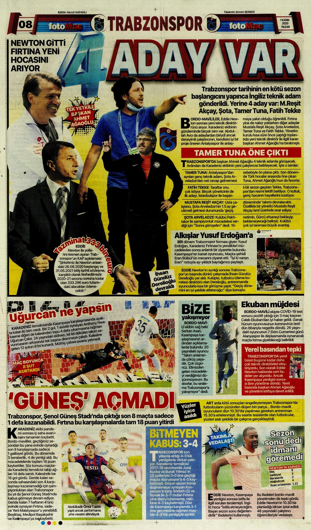 1 Kasım spor manşetleri | 1 Kasım spor gazetesi sayfaları 21