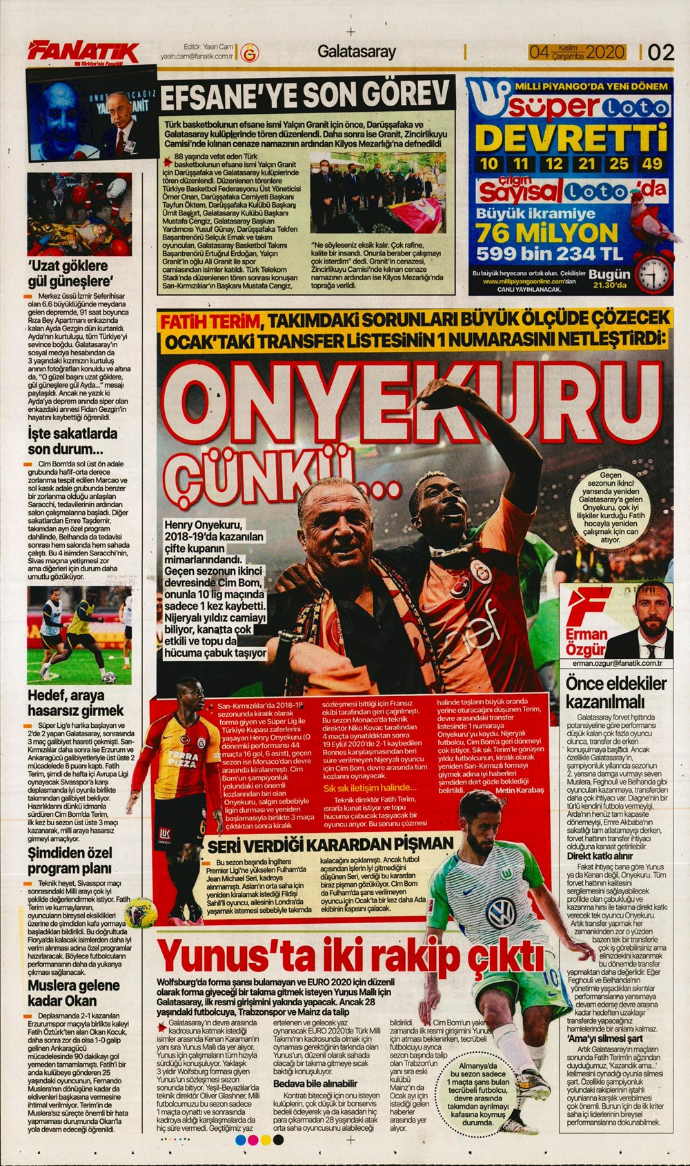 4 Kasım spor manşetleri | 4 Kasım spor gazetesi sayfaları 22