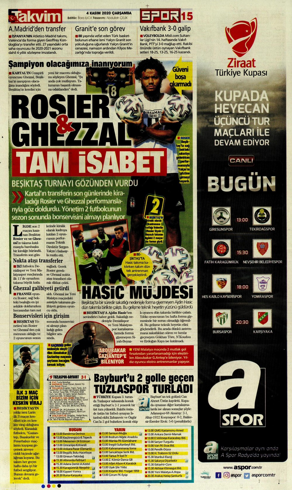 4 Kasım spor manşetleri | 4 Kasım spor gazetesi sayfaları 6