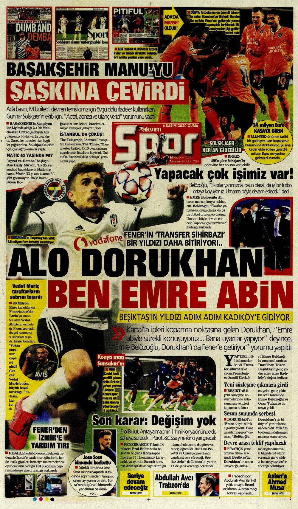 Günün spor manşetleri (6 Kasım 2020) 3