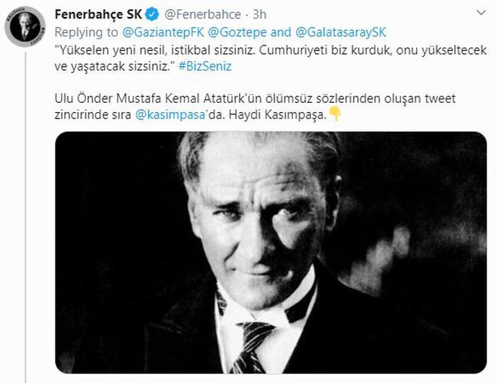 Süper Lig kulüplerinden 10 Kasım için tweet zinciri 2