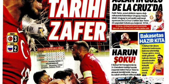 16 Kasım spor manşetleri (Günün spor manşetleri)