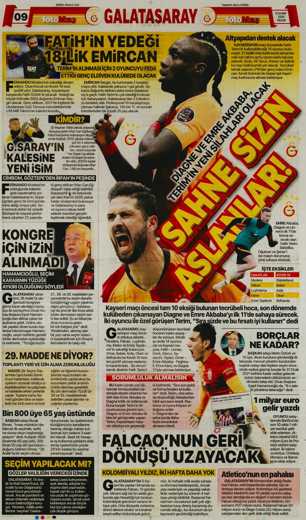 22 Kasım spor manşetleri (Günün spor manşetleri) 14