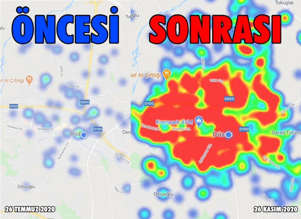 Her şey ortaya çıktı! Korona nedeniyle Düzce, 120 günden kıpkırmızı oldu! 1