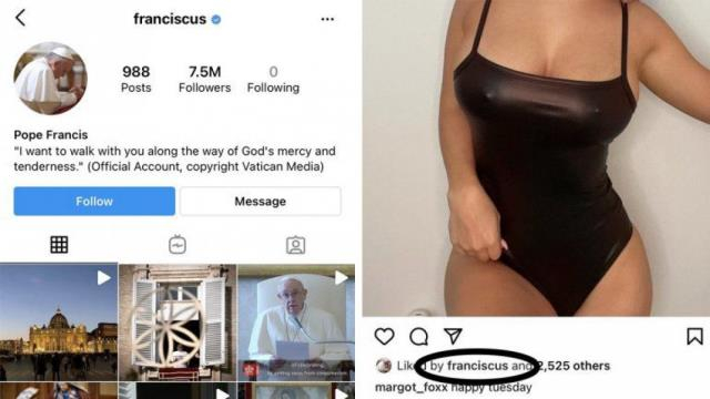 Papa'dan ikinci hamle! Bu kez Model fotoğrafına 'like' attı, sosyal medya yıkıldı 2