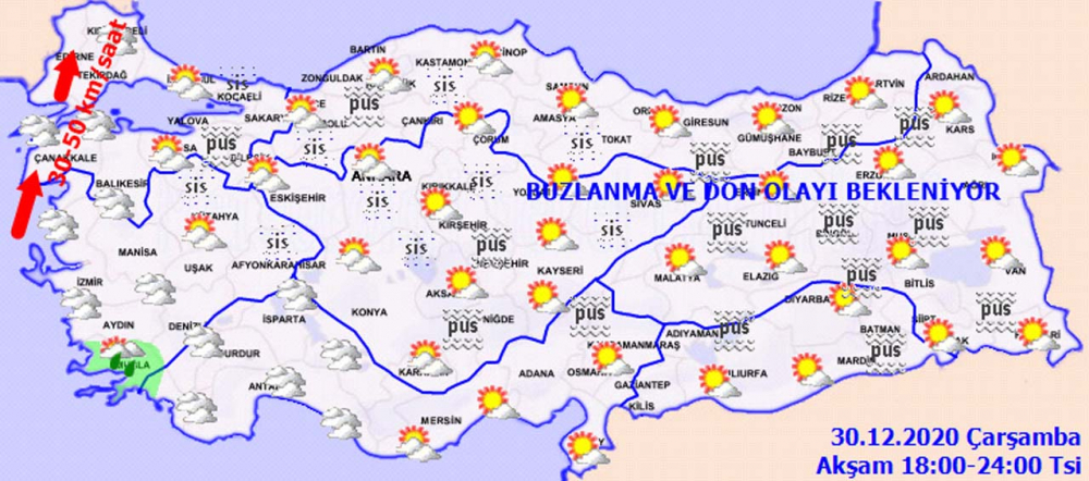 Meteoroloji 30 Aralık 2020 hava durumunu yayımladı! Bugün Hava Nasıl Olacak? 1