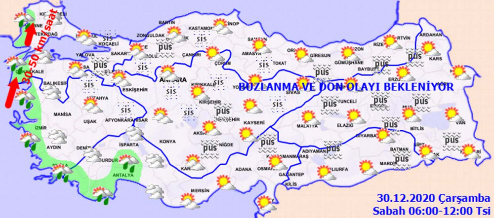 Meteoroloji 30 Aralık 2020 hava durumunu yayımladı! Bugün Hava Nasıl Olacak? 3