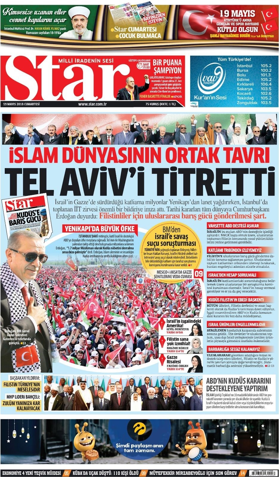 Gazete manşetleri 19 Mayıs 2018 Hürriyet, Milliyet, Yeni Şafak, Sözcü 10