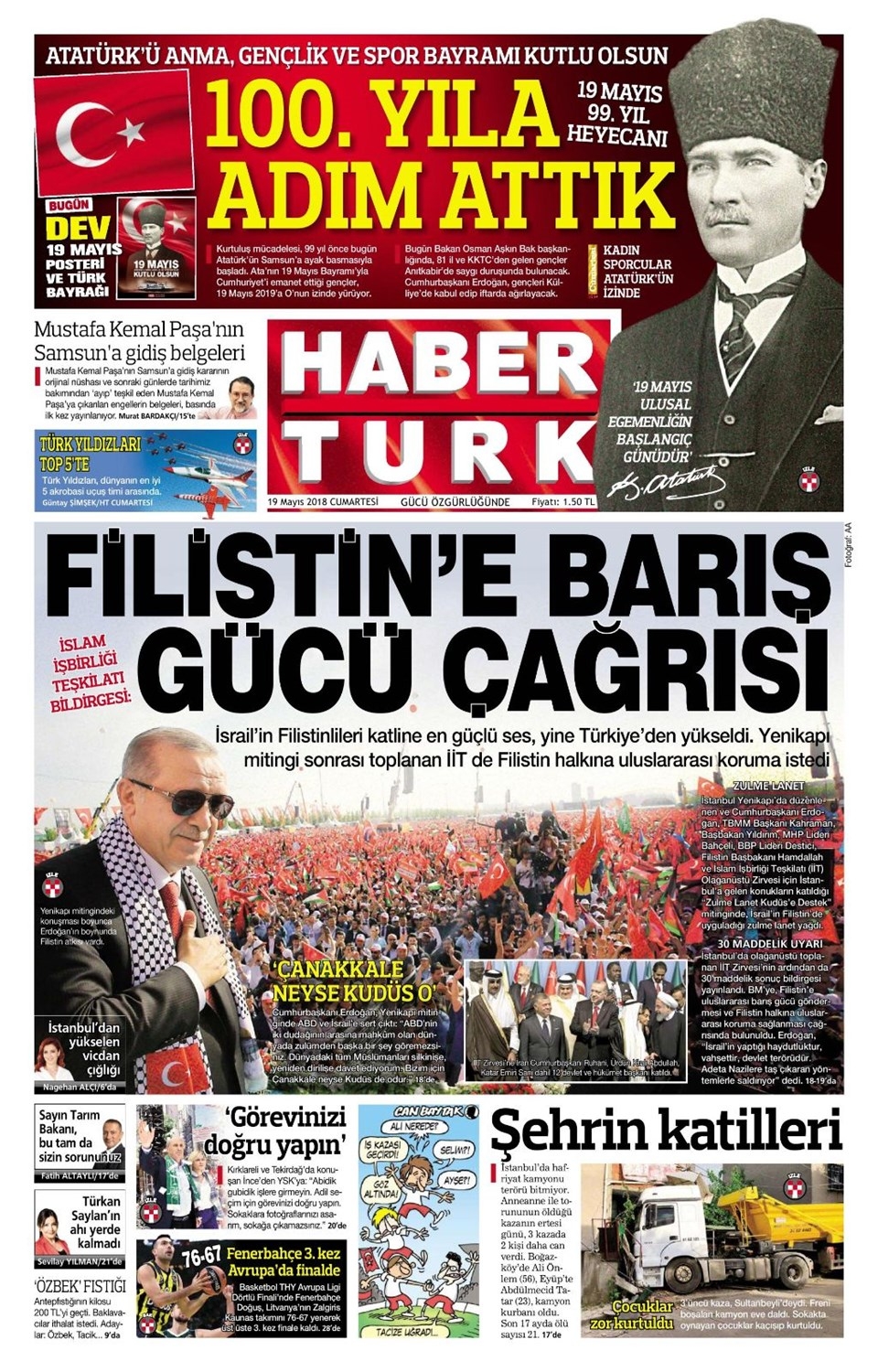 Gazete manşetleri 19 Mayıs 2018 Hürriyet, Milliyet, Yeni Şafak, Sözcü 2