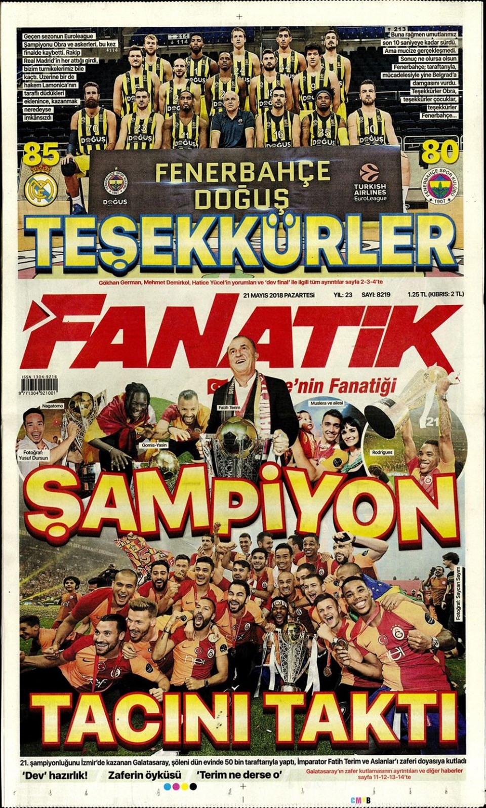 Gazete manşetleri 21 Mayıs 2018  Hürriyet, Milliyet, Yeni Şafak, Sözcü, Fanatik, 18