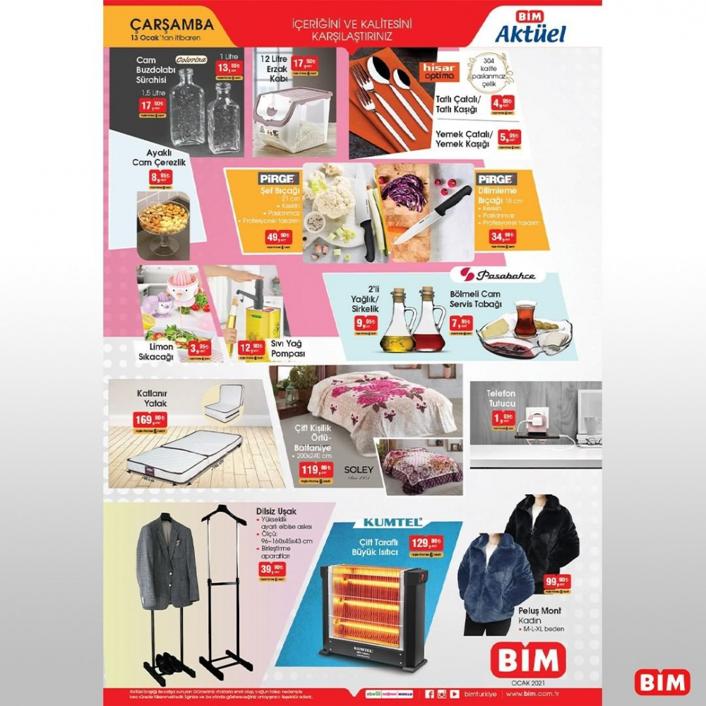BİM 13 Ocak 2021 aktüel ürünler kataloğu | Yepyeni ürünler, uygun fiyatlar 78