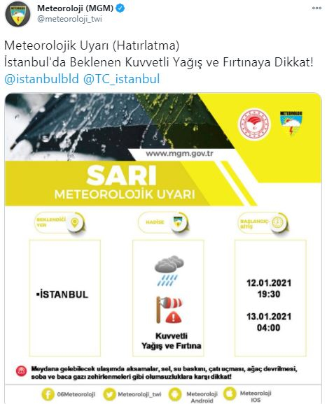 MGM'den İstanbul için sarı kodlu uyarı! Beklenen yağış başladı 6