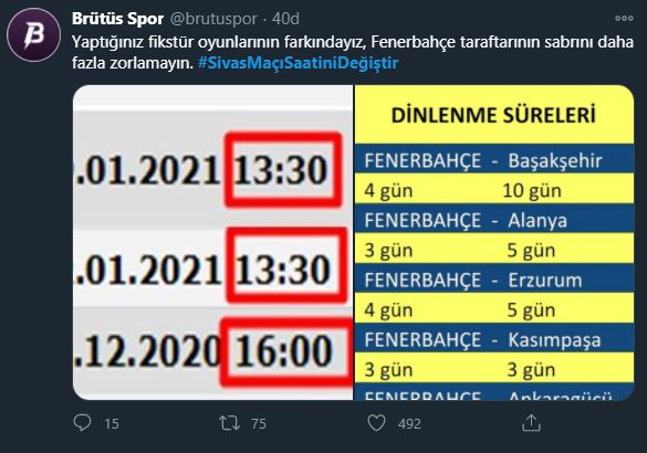 Fenerbahçeli taraftarlardan TFF'ye tepki: Sivasspor maçının saati değiştirilsin! 7