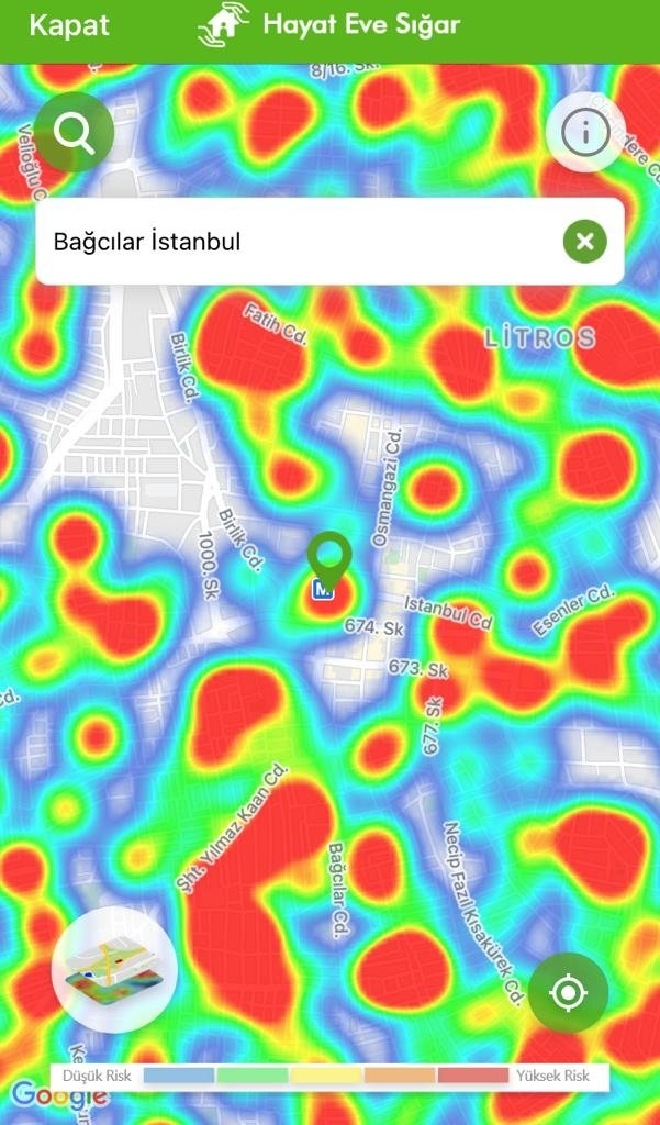 Kısıtlamalar etkisini gösteriyor: İşte ilçelere göre yeşile dönen İstanbul koronavirüs risk haritası 39