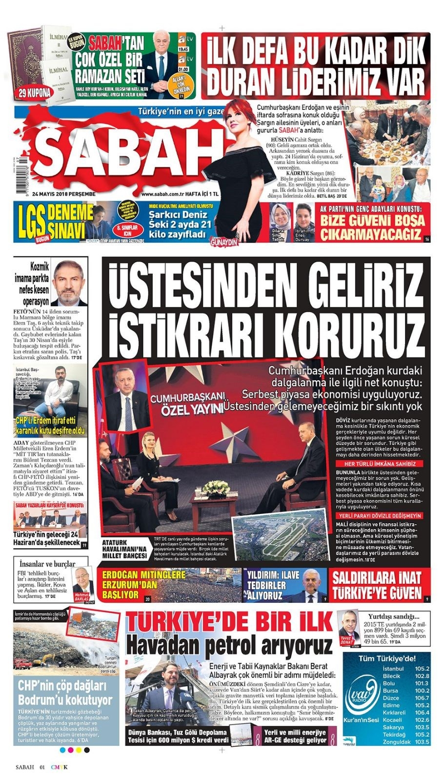 Gazete manşetleri 24 Mayıs 2018 Hürriyet, Milliyet, Yeni Şafak, Sözcü 5