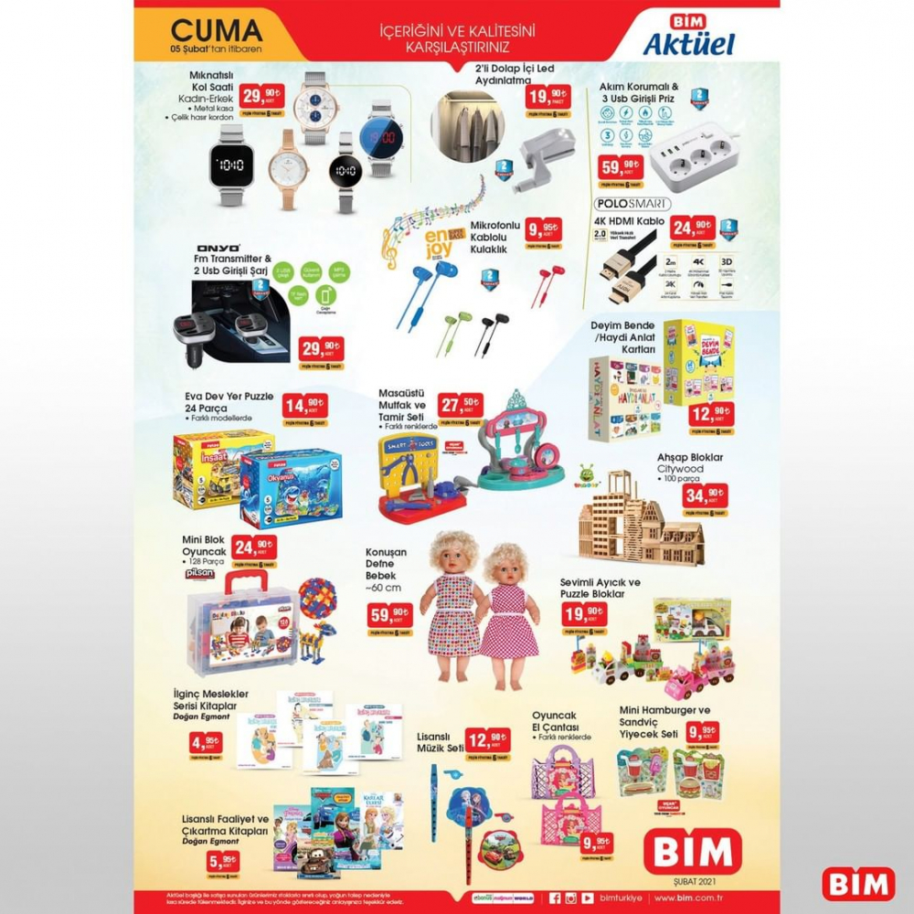 8 Şubat Pazartesi BİM kataloğu | 8 Şubat 2021 BİM katalog | Kumtel dinamik anstre set 32