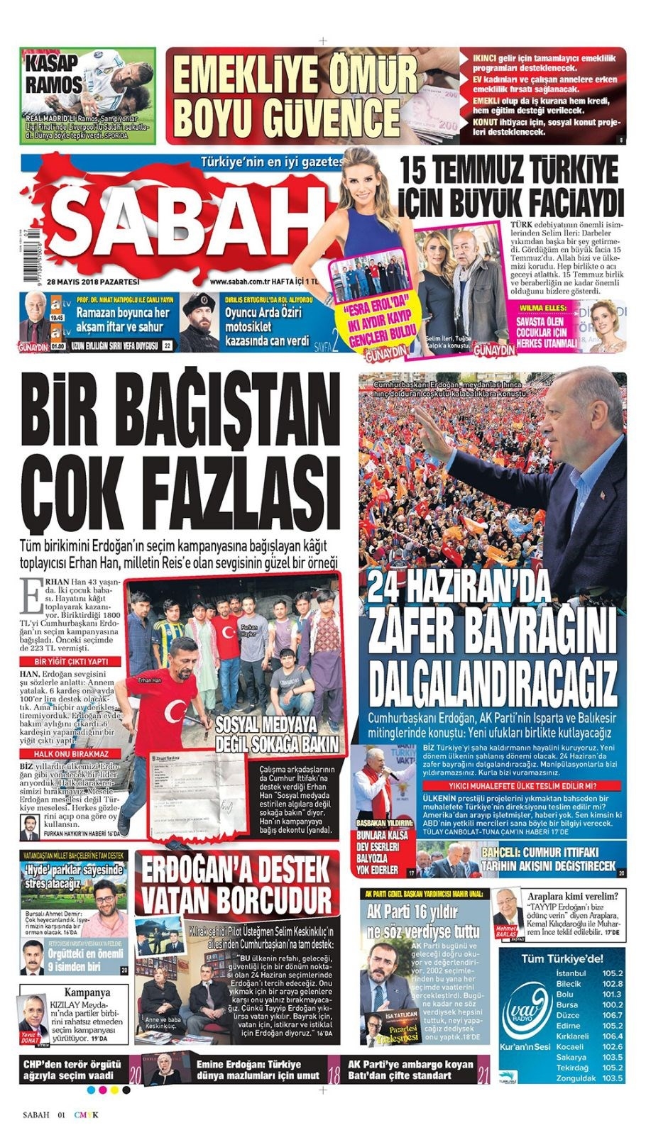 Gazete manşetleri 28 Mayıs 2018 Hürriyet - Sözcü - Habertürk 1