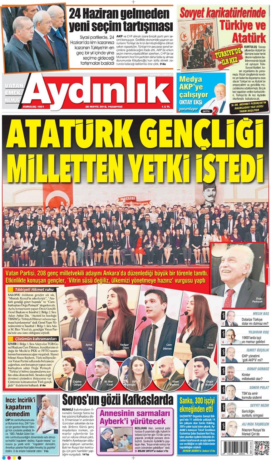 Gazete manşetleri 28 Mayıs 2018 Hürriyet - Sözcü - Habertürk 11
