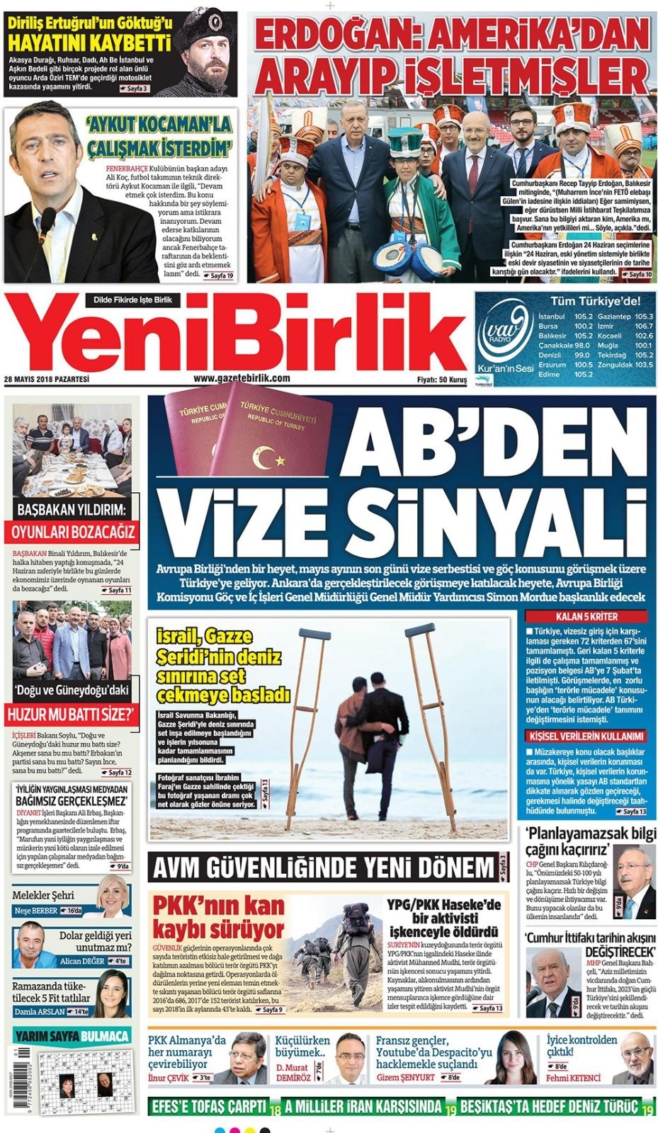 Gazete manşetleri 28 Mayıs 2018 Hürriyet - Sözcü - Habertürk 14