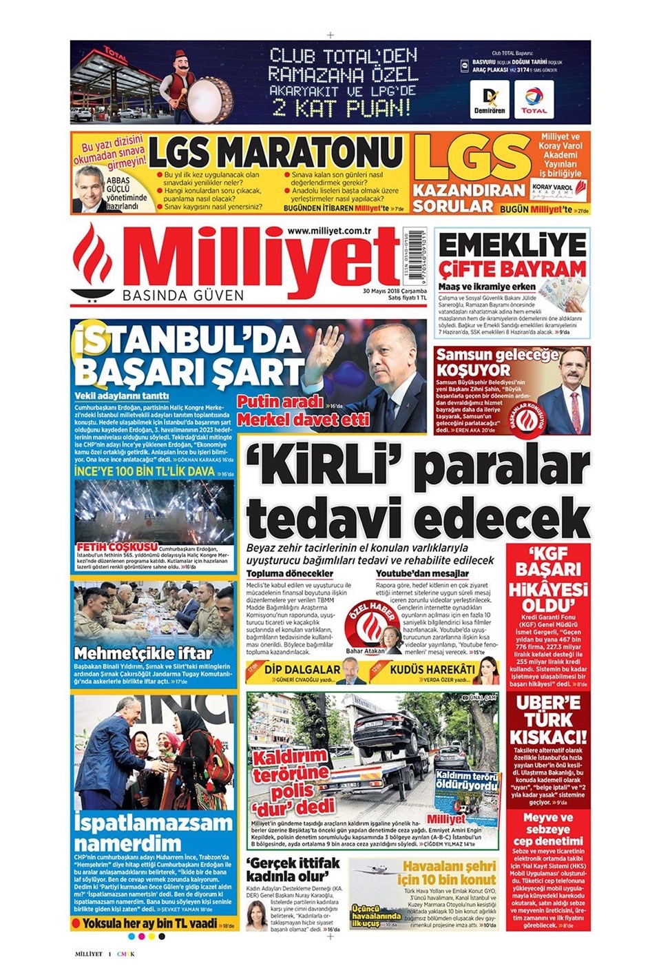 Gazete manşetleri 30 Mayıs 2018 Hürriyet, Milliyet, Sözcü, Habertürk 1