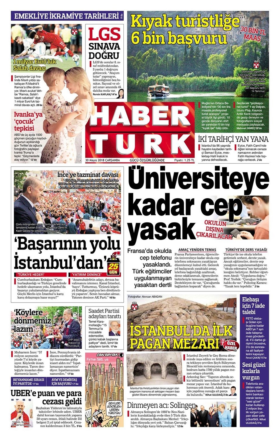 Gazete manşetleri 30 Mayıs 2018 Hürriyet, Milliyet, Sözcü, Habertürk 3