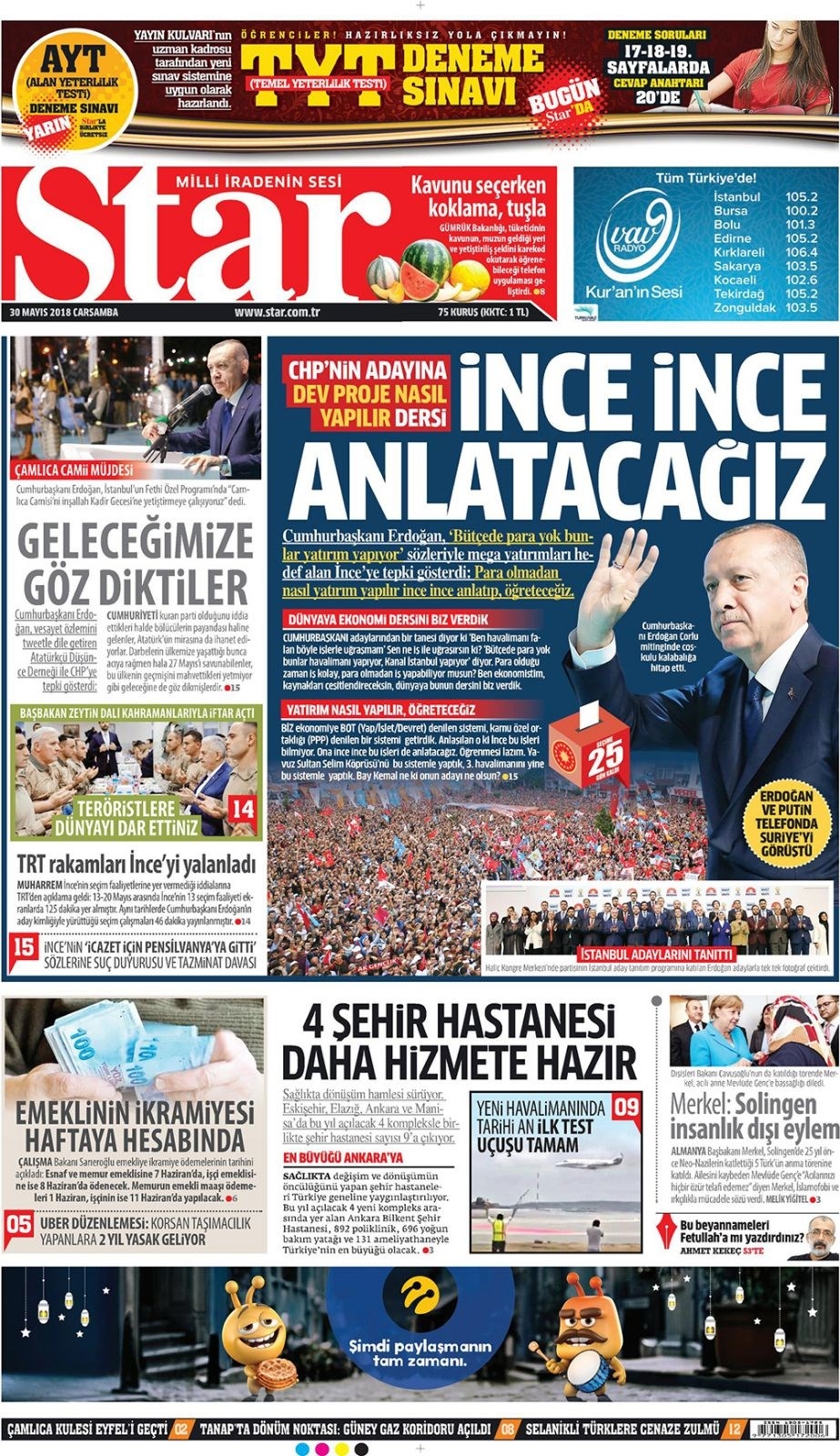 Gazete manşetleri 30 Mayıs 2018 Hürriyet, Milliyet, Sözcü, Habertürk 8