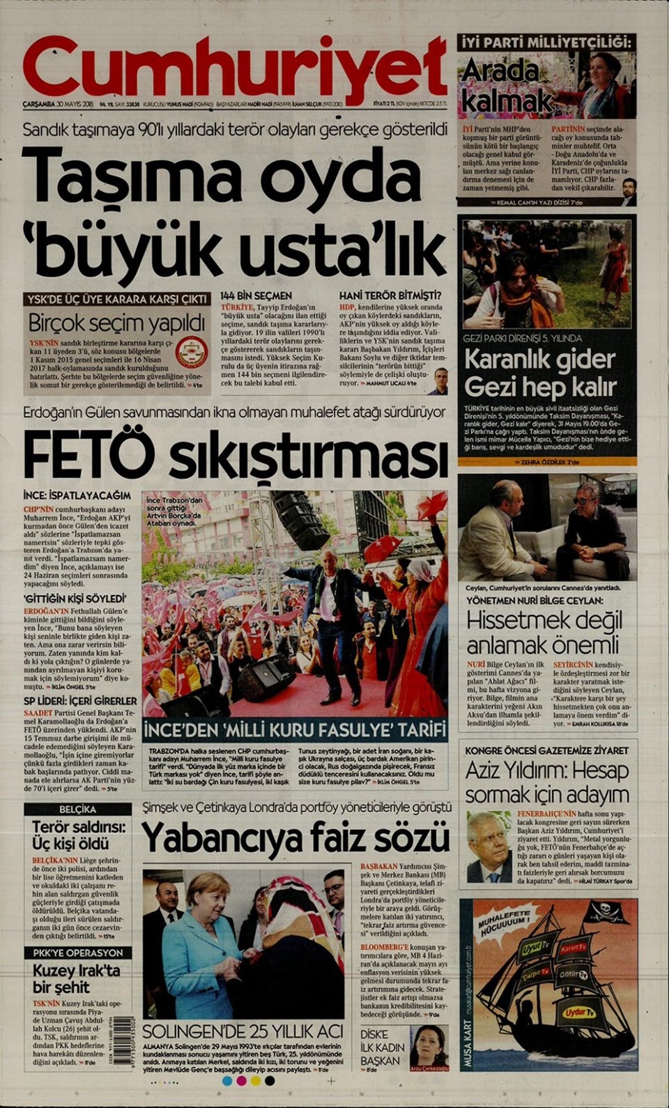 Gazete manşetleri 30 Mayıs 2018 Hürriyet, Milliyet, Sözcü, Habertürk 9