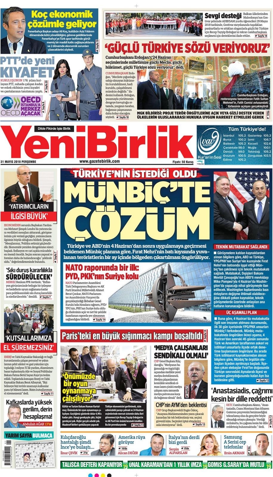 Gazete manşetleri 31 Mayıs 2018 Hürriyet - Sözcü - Habertürk 16