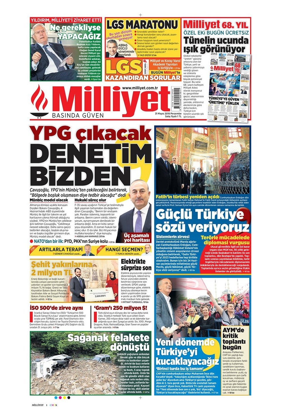 Gazete manşetleri 31 Mayıs 2018 Hürriyet - Sözcü - Habertürk 2